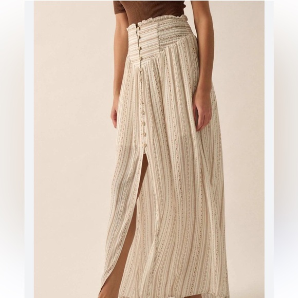 NWT Promesa Vacation Voyage Geo-Print Button-Front Maxi Skirt - Picture 2 of 7